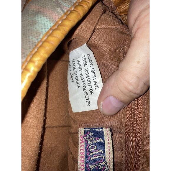 Wall Flower Southwestern Design Crossbody Purse Brown Shoulder Strap Medium - Picture 7 of 11